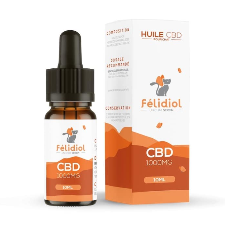 Huile CBD pour chats à 10% - 10 ml - Canidiol