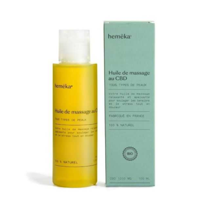 Huile de massage au CBD - Hemeka